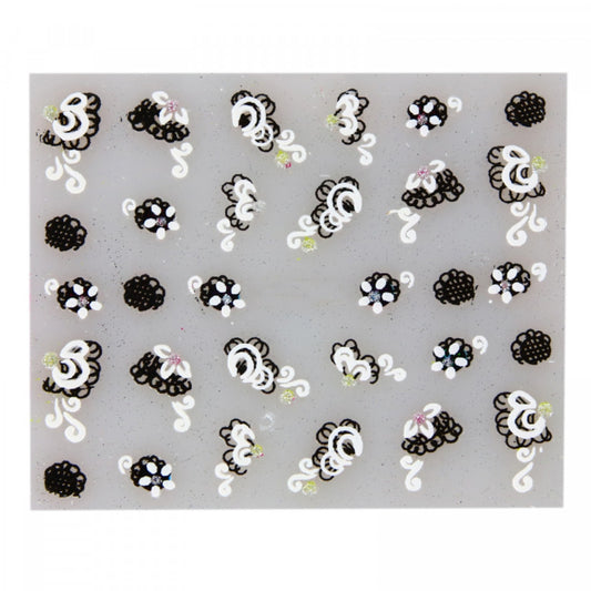 Stickere pentru decor unghii, 3D, Flori, EHB-001, Multicolor