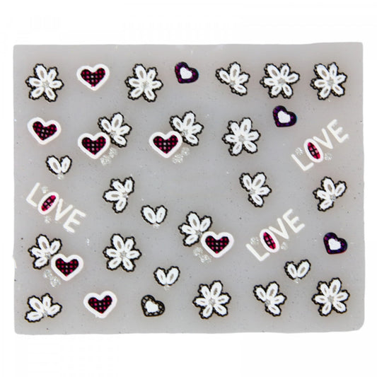Stickere pentru decor unghii, 3D, Flori, EHB-003, Multicolor