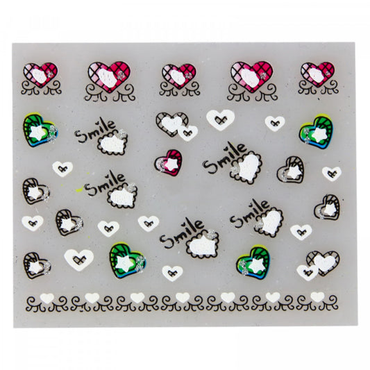 Stickere pentru decor unghii, 3D, Flori, EHB-006, Multicolor