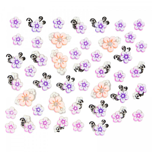 Stickere pentru decor unghii, 3D, Flori, QV-06, Multicolor