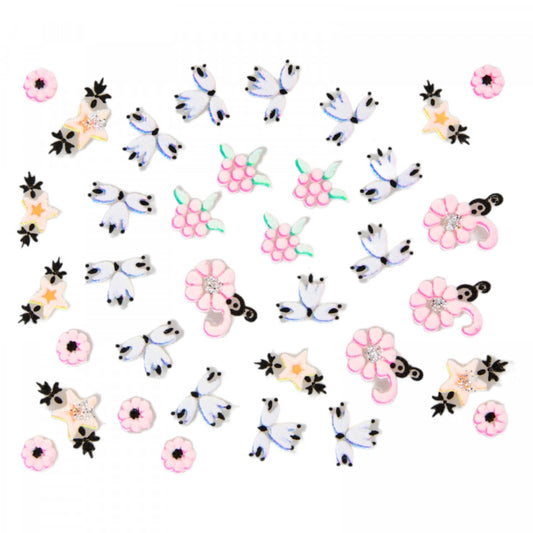 Stickere pentru decor unghii, 3D, Flori, QV-08, Multicolor
