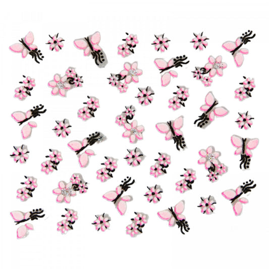 Stickere pentru decor unghii, 3D, Flori, QV-11, Multicolor