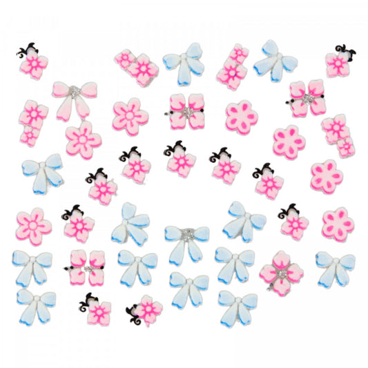 Stickere pentru decor unghii, 3D, Flori, QV-18, Multicolor