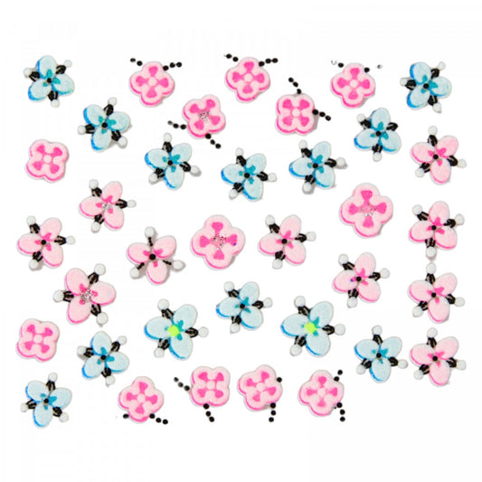 Stickere pentru decor unghii, 3D, Flori, QV-19, Multicolor