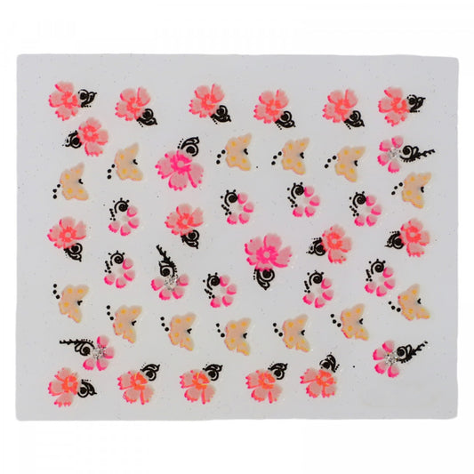 Stickere pentru decor unghii, 3D, Flori, QV-21, Multicolor