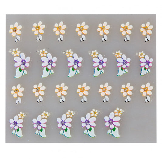 Stickere pentru decor unghii, 3D, Flori, Xa-005, Multicolor