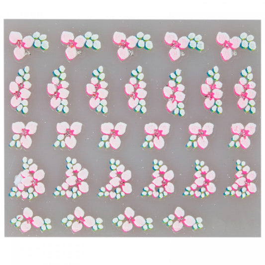 Stickere pentru decor unghii, 3D, Flori, Xa-012, Multicolor