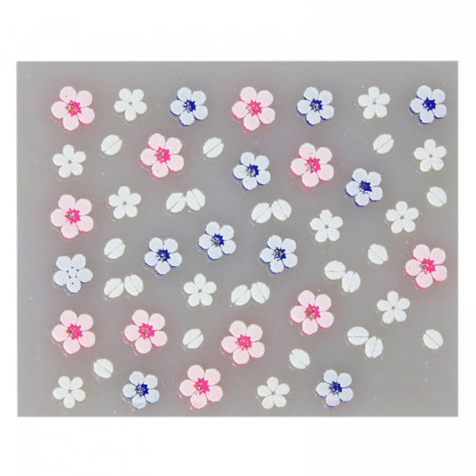 Stickere pentru decor unghii, 3D, Flori, Xa-021, Multicolor