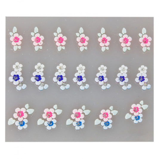 Stickere pentru decor unghii, 3D, Flori, Xa-027, Multicolor