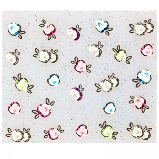 Stickere pentru decor unghii, 3D, Floricele, EHB-028, Multicolor