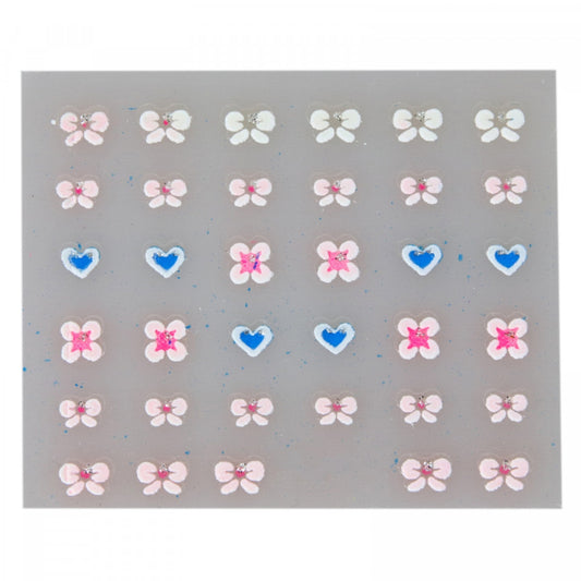 Stickere pentru decor unghii, 3D, Floricele, FQ-01, Multicolor