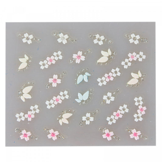 Stickere pentru decor unghii, 3D, Floricele, FQ-02, Multicolor