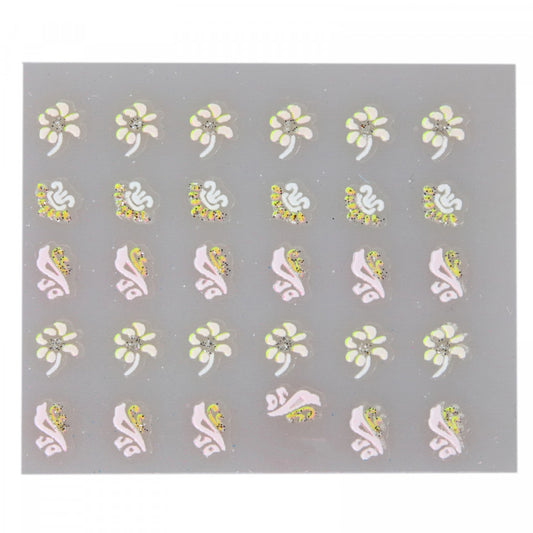 Stickere pentru decor unghii, 3D, Floricele, FQ-12, Multicolor