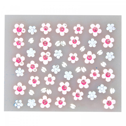 Stickere pentru decor unghii, 3D, Floricele, FQ-19, Multicolor