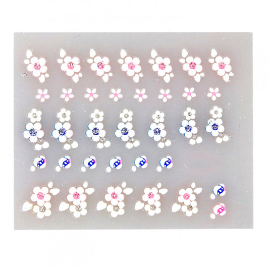 Stickere pentru decor unghii, 3D, Floricele, FQ-21, Multicolor