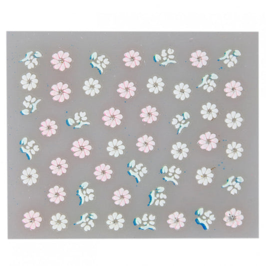 Stickere pentru decor unghii, 3D, Floricele, FQ-30, Multicolor
