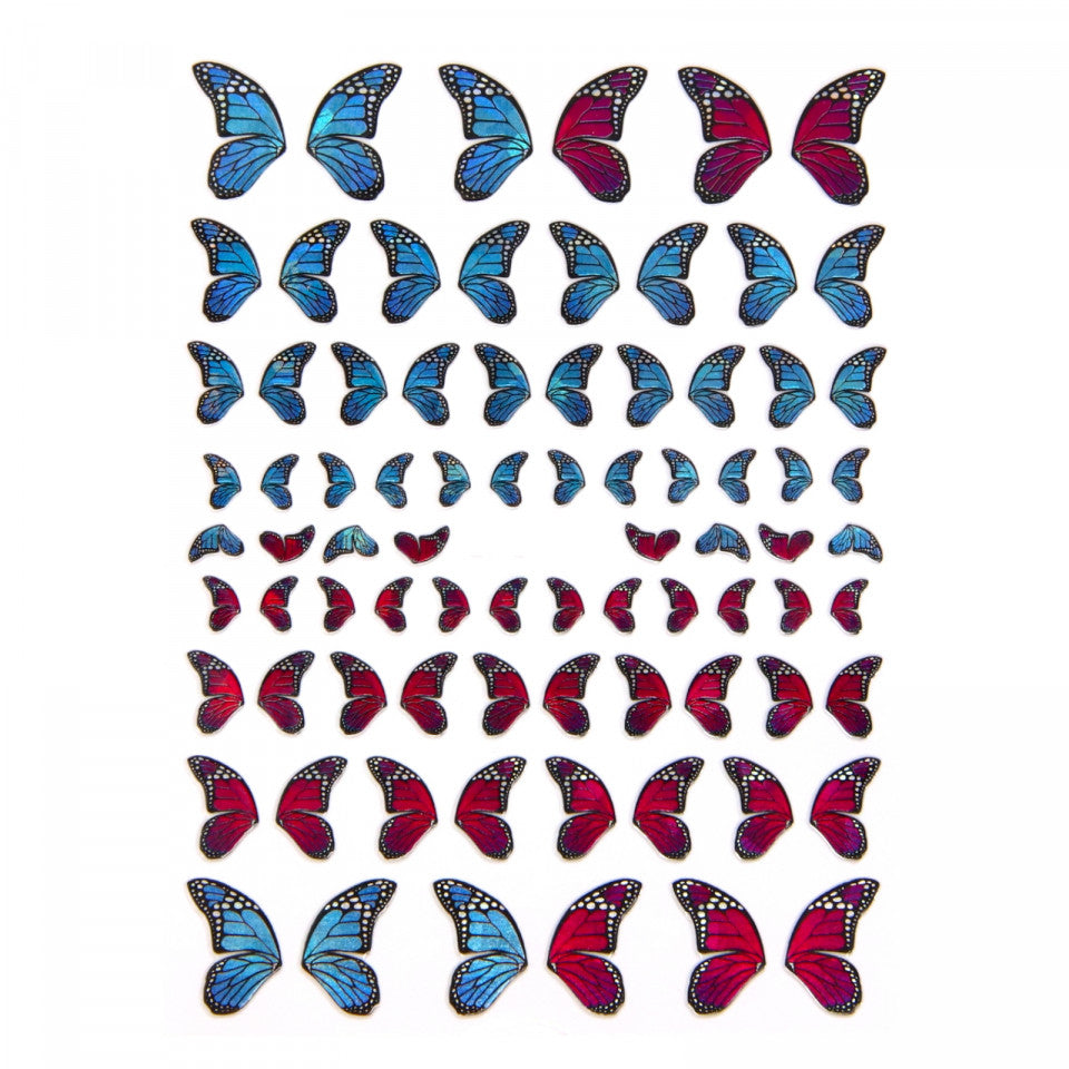 Stickere pentru decor unghii, 3D, Fluturi, ZY4014, Multicolor