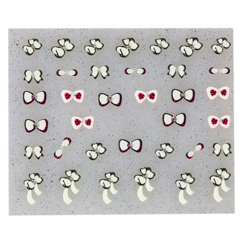Stickere pentru decor unghii, 3D, Fundite, EHB-021, Multicolor