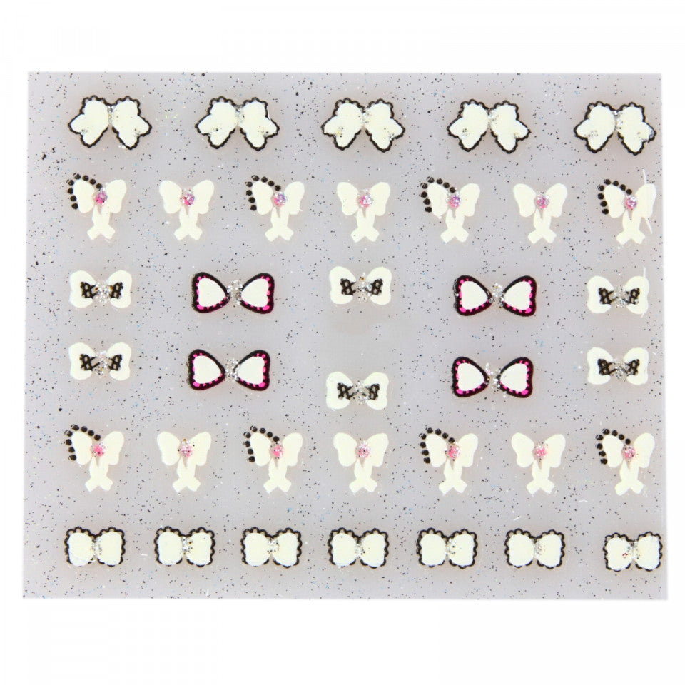 Stickere pentru decor unghii, 3D, Fundite, EHB-022, Multicolor