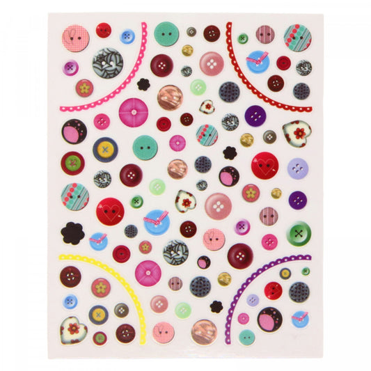 Stickere pentru decor unghii, 3D, Nasturi, T-366, Multicolor