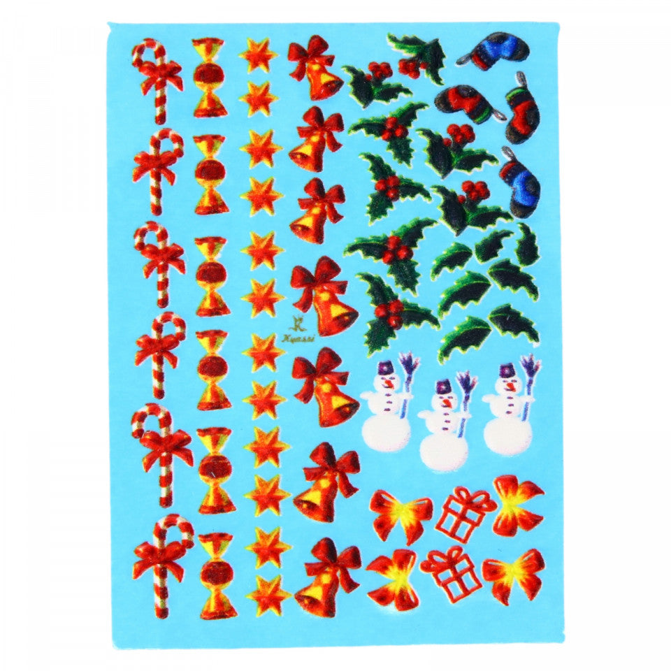 Stickere pentru decor unghii, 5D, Craciun, A-52, Multicolor
