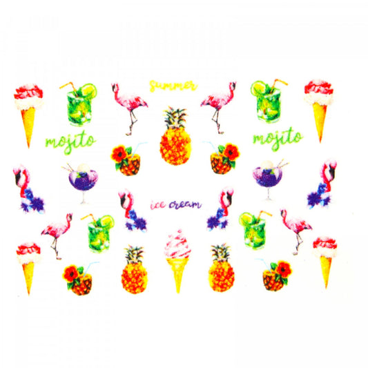 Stickere pentru decor unghii, 5D, Dulce vara, MG19-51, Multicolor