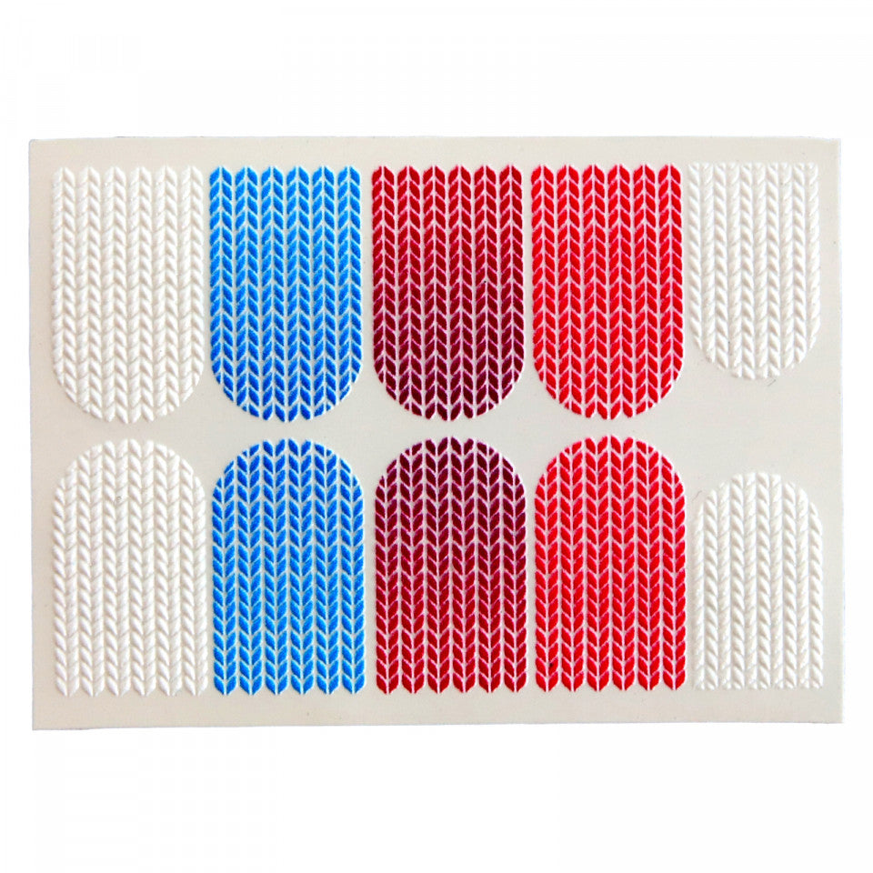 Stickere pentru decor unghii, 5D, model tricot, MG19-10, Multicolor