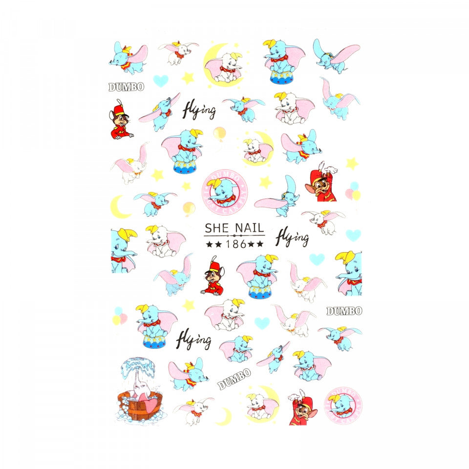Stickere pentru decor unghii, Dumbo, NO186