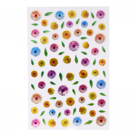Stickere pentru decor unghii, Flori 3D, SZ300, Multicolor
