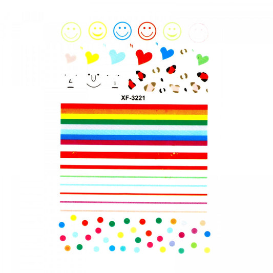 Stickere pentru decor unghii, Linii, XF3221