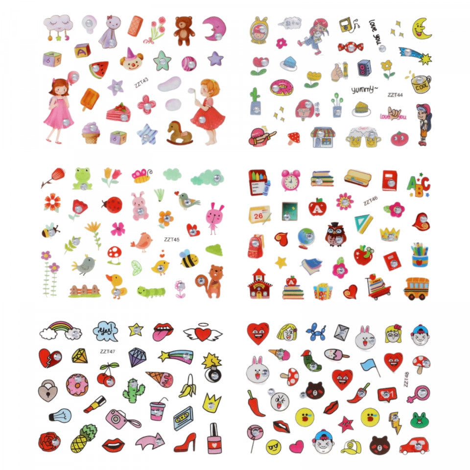 Stickere pentru decor unghii, ZZT43-48, Multicolor