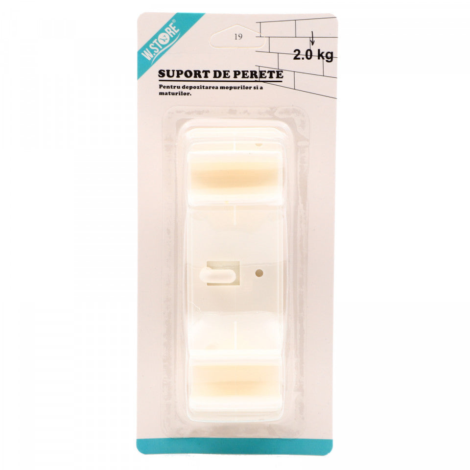 Suport de perete pentru depozitarea mopurilor si a maturilor, 13 x 4.4 cm