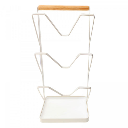Suport din metal pentru capace, 16 x 13 x 33.5 cm, Alb