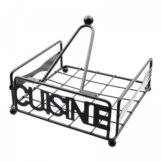 Suport pentru servetele de masa, cu design modern, 17.5 x 7 cm, Negru
