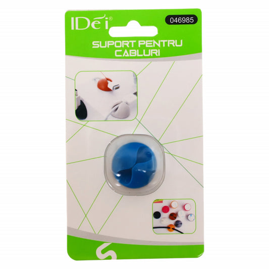 Suport universal cabluri pentru masina sau birou, banda dublu adeziva, NO855, Albastru