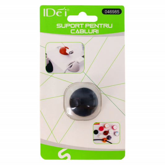 Suport universal cabluri pentru masina sau birou, banda dublu adeziva, NO855, Negru