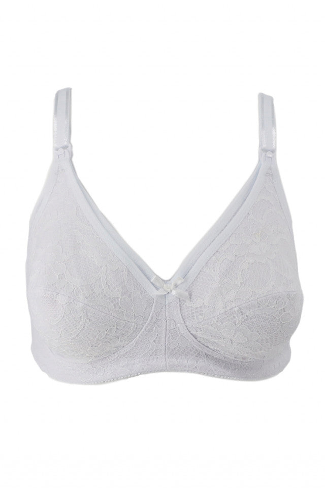 Sutien dama, pentru alaptat, 94% Bumbac, dantela, NO9114A, 80 D, Alb