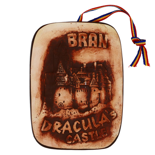 Suvenir decoratiune ceramica, Bran, Dracula Castle, Romania, NO4326, 9.5 x 12.5 cm, Maro