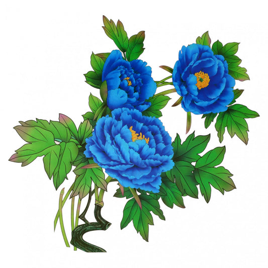 Tatuaj temporar, Floare albastra, DHD 030, 21.5 x 22.5 cm, Multicolor