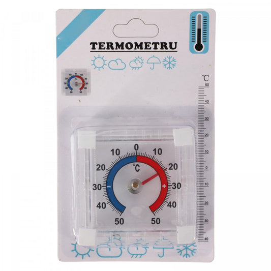 Termometru industrial, NO55, -50/+50 grade C, 7.5 x 7.5 cm, Transparent