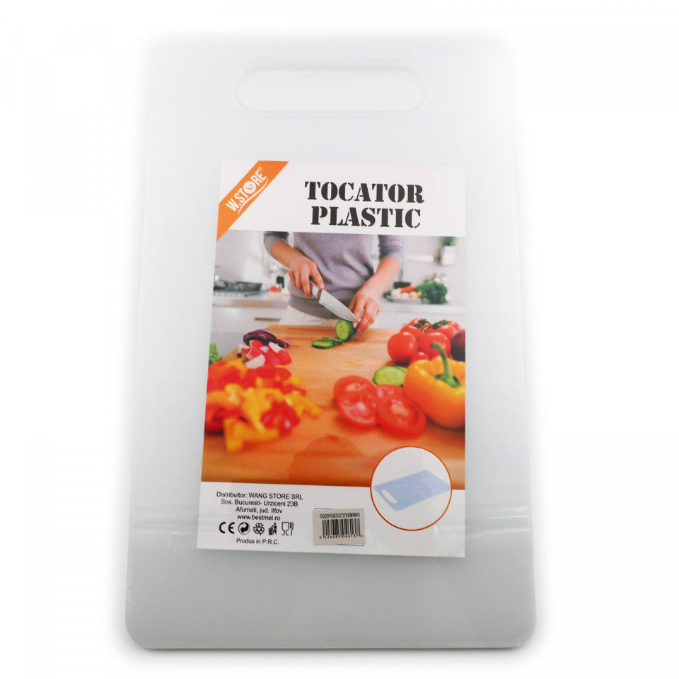 Tocator din plastic, Alb, 37 x 23 cm