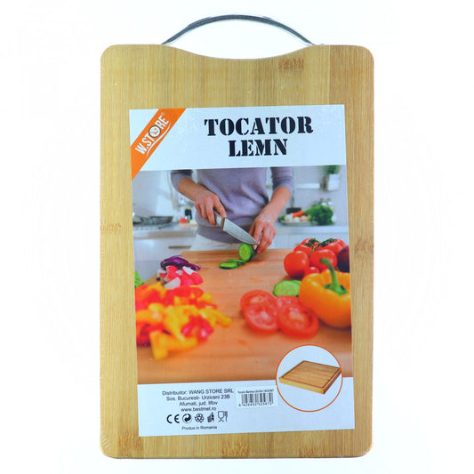 Tocator lemn bambus si maner 20x30 cm